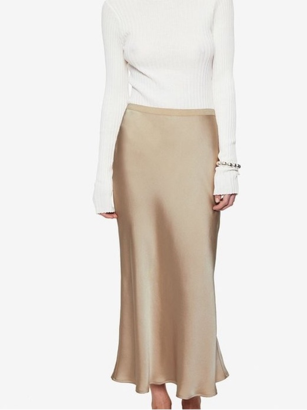 Anine Bing Bar silk beige skirt | Sz XS